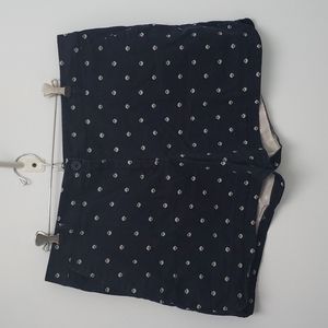 TALBOTS 🐚 Size 16 Navy Blue Shell Print Shorts Flat Front